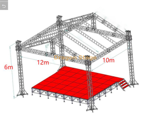 铝合金轻型活动屋顶桁架价格 12x10x6m