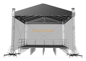 框架桁架 12x9x7m 铝制快速舞台，带舞台平台和楼梯 7.32x9.72x1m