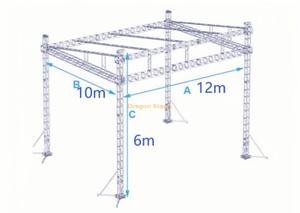 铝制便携式桁架平屋顶结构价格12x10x6m